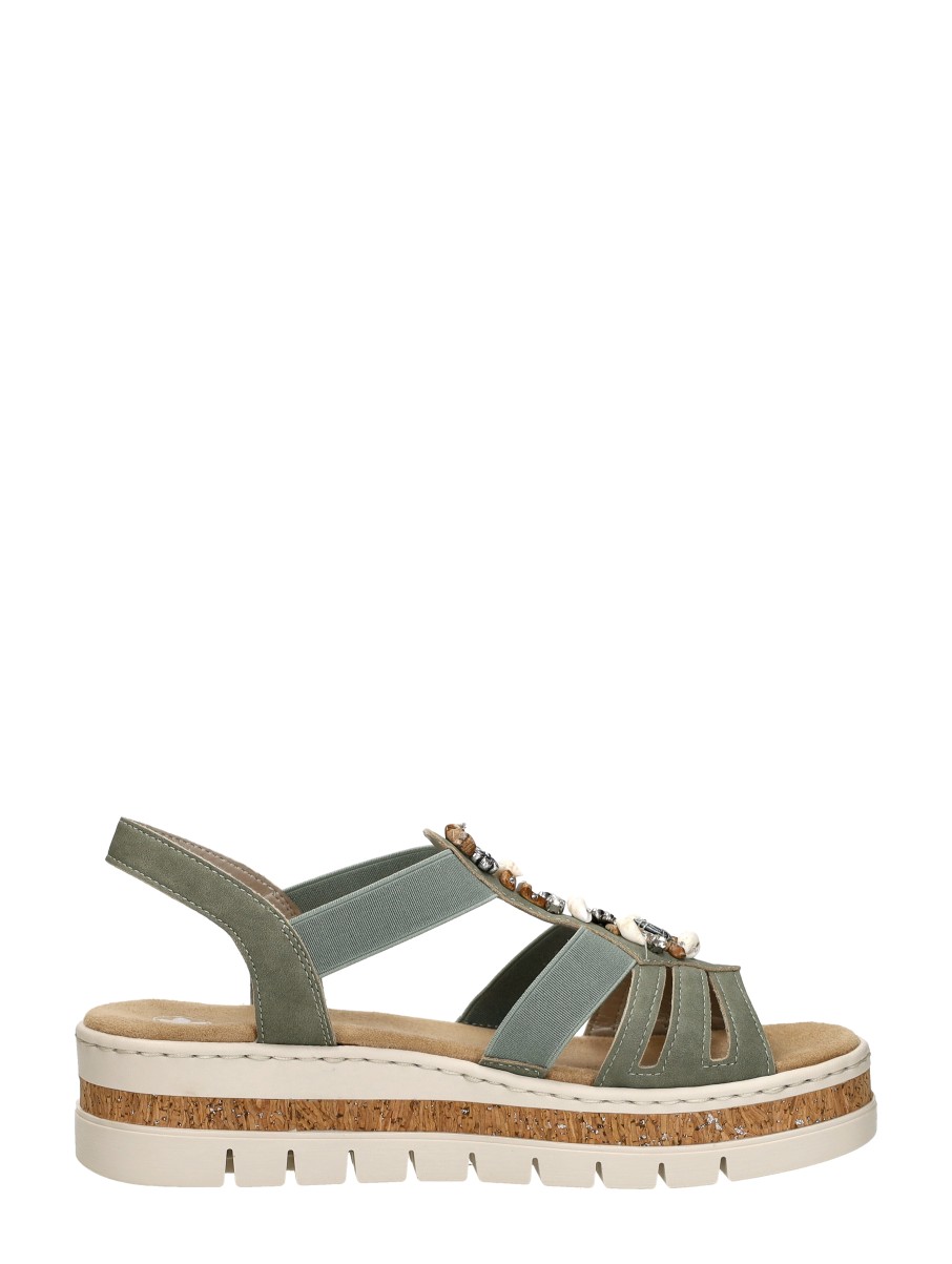 Rieker - Sandalen Plat – groen – foto 4 van 4