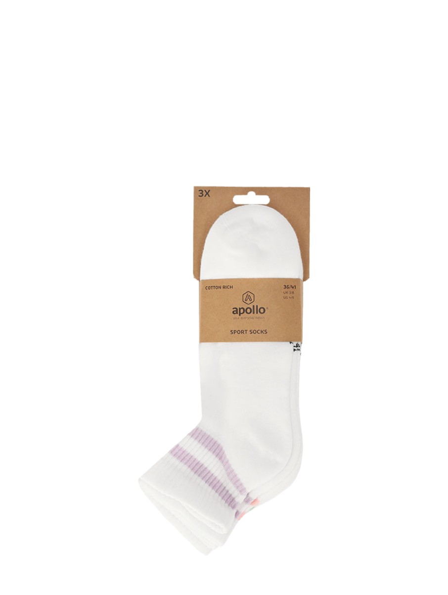 Apollo - Fashion Quarter Sportsocks 3 Pack  Kleuren schoenen