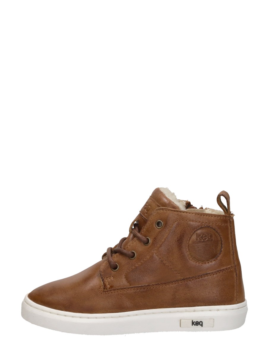 Keq Veterschoenen Hoog – Cognac