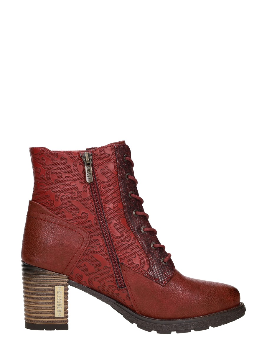 Mustang - Veterschoenen Hak – rood – foto 4 van 4