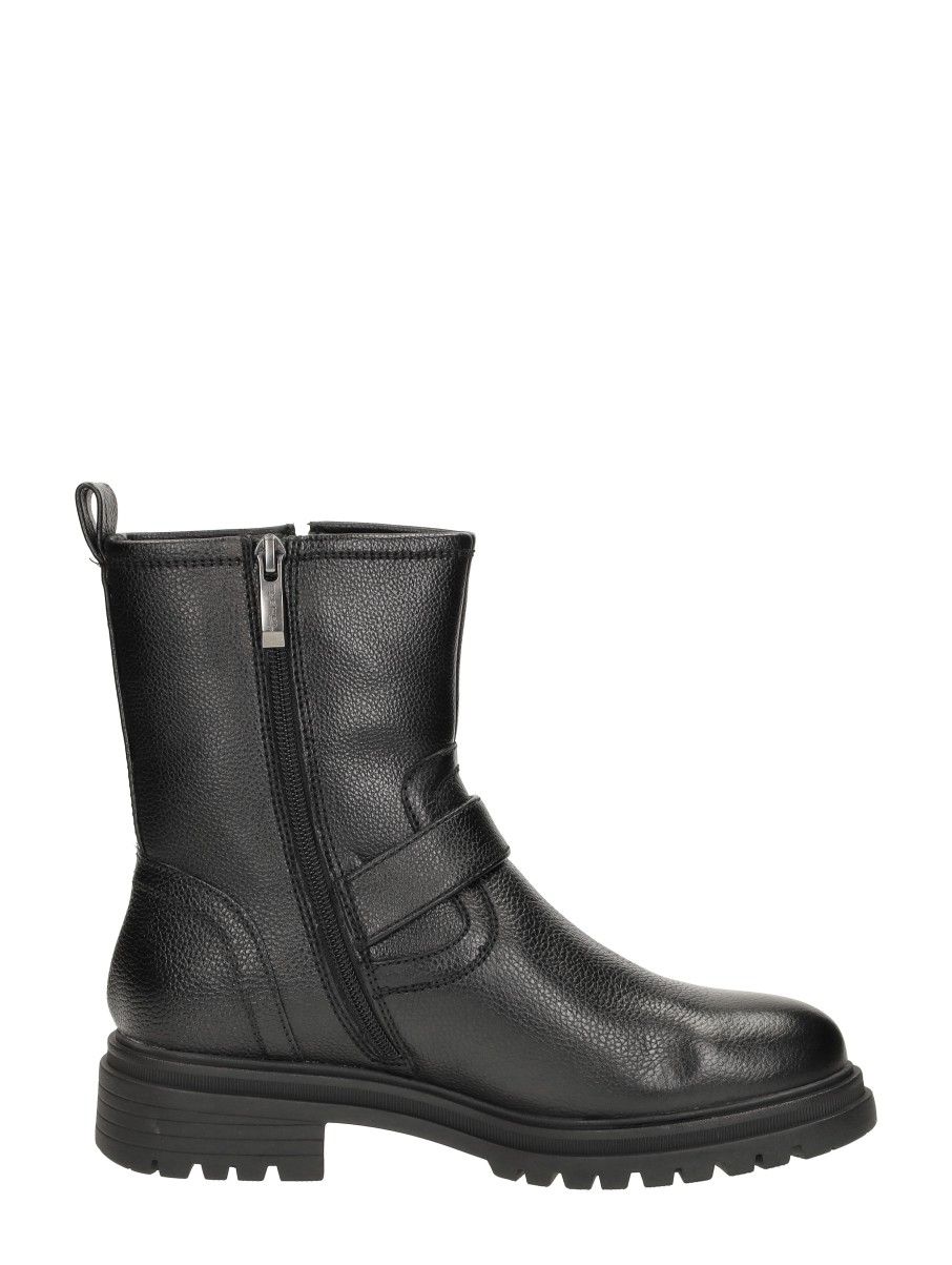 Tamaris - Enkellaarsjes Plat – zwart – foto 4 van 4