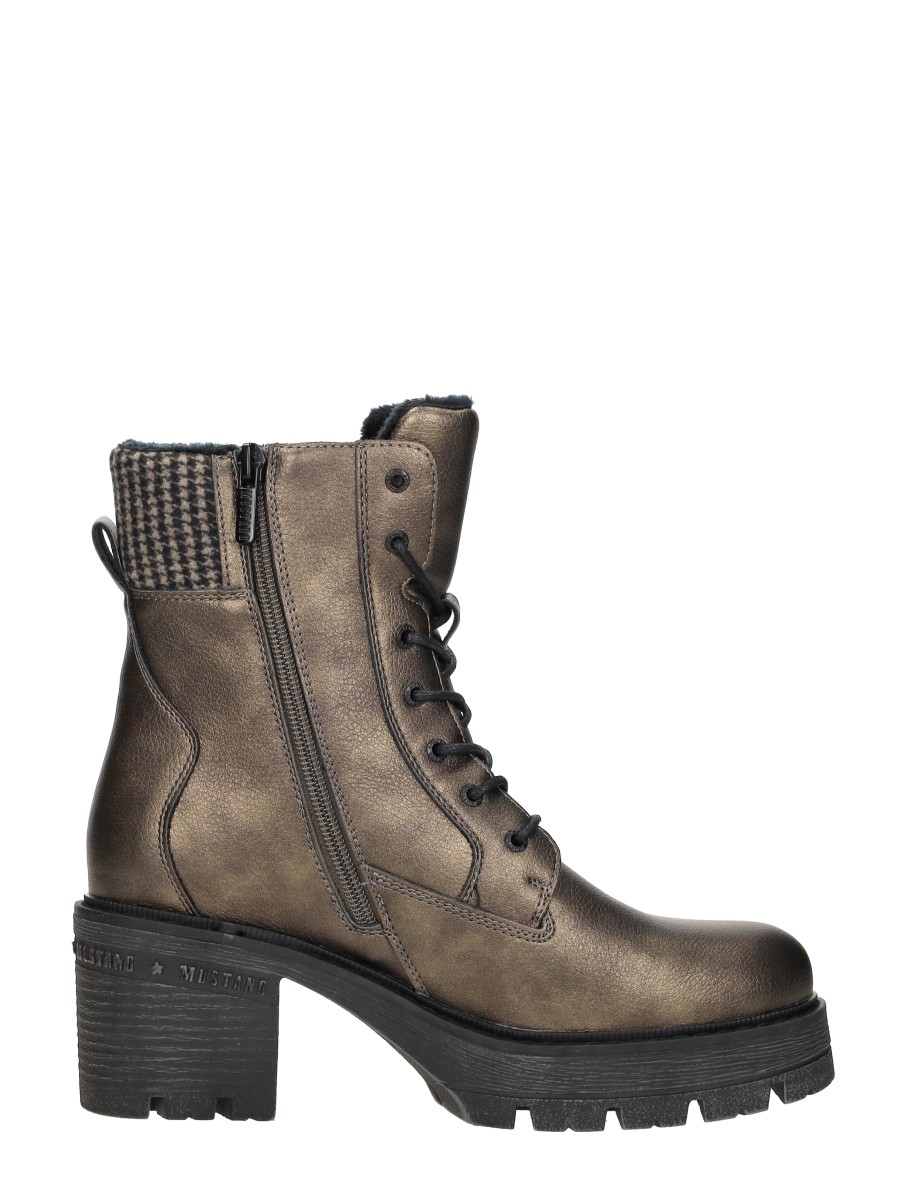 Mustang - Veterschoenen Hak – goudkleur – foto 4 van 4