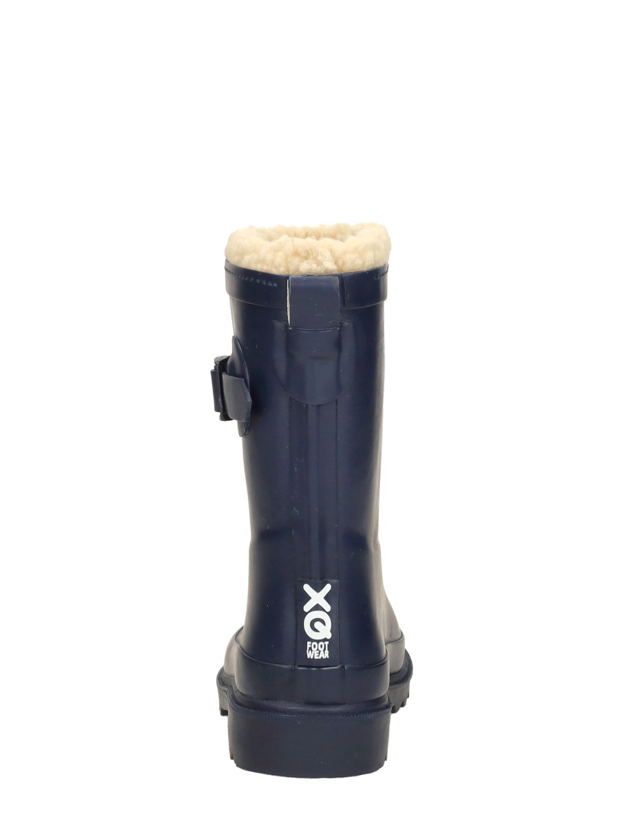 Xq Footwear - Kids Rubber Rain Boots Fur – blauw – foto 3 van 4