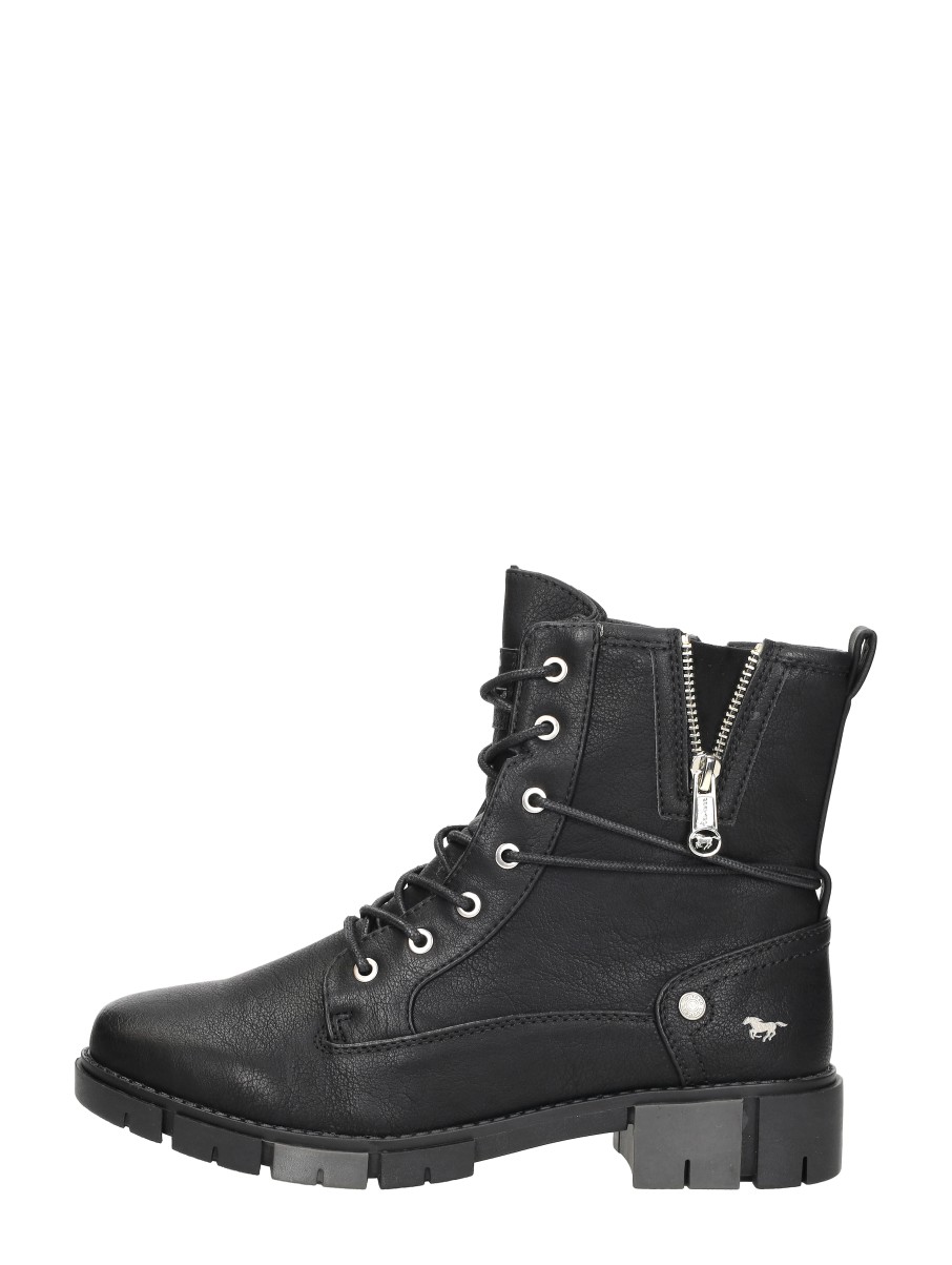 Mustang Veterschoenen Hoog – Zwart