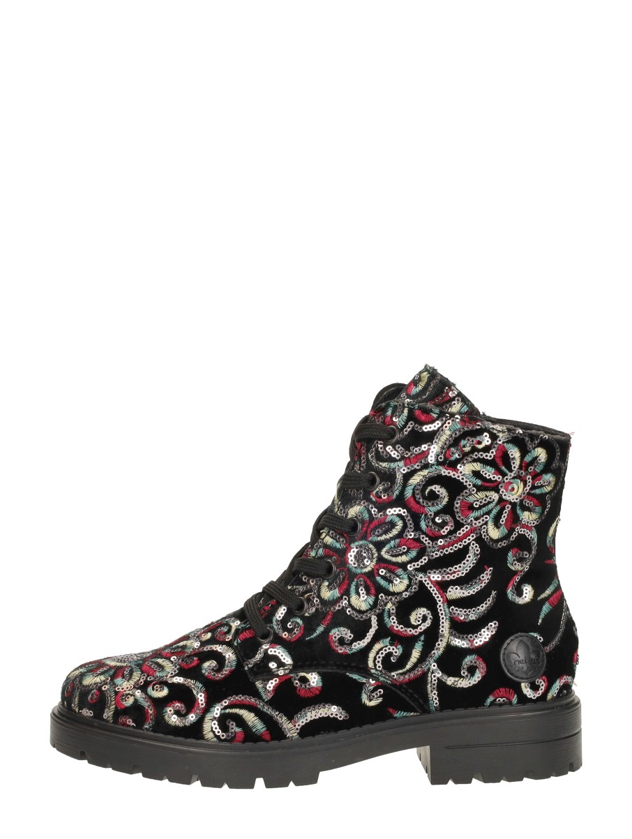 Rieker Veterschoenen Hoog – Zwart