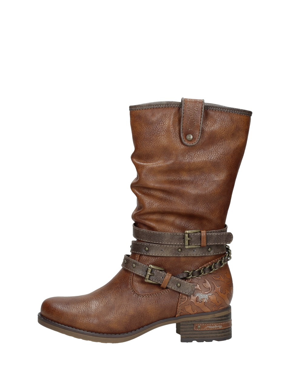 Mustang Veterboot Dames Wit - Schoenen.nl
