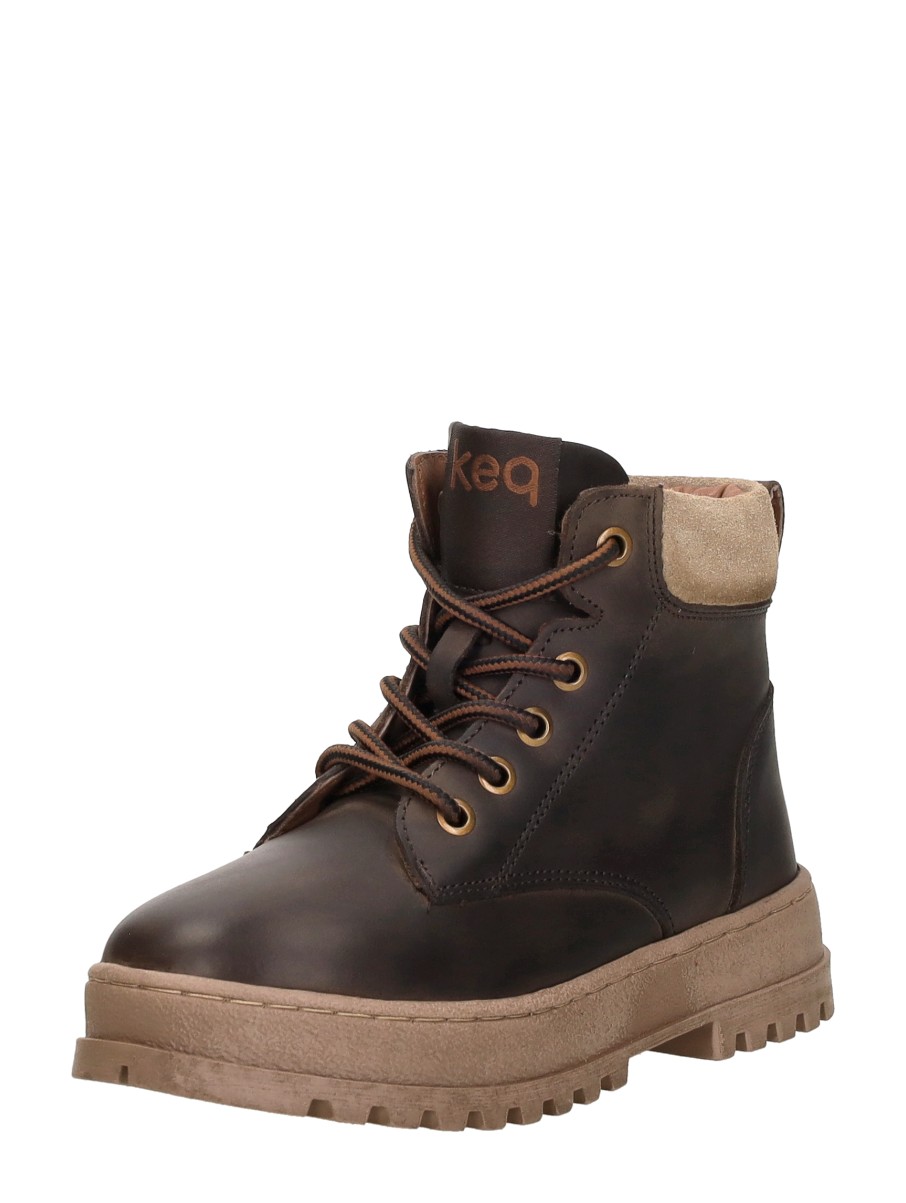 Keq - Veterschoenen Hoog – donkerbruin – foto 2 van 4