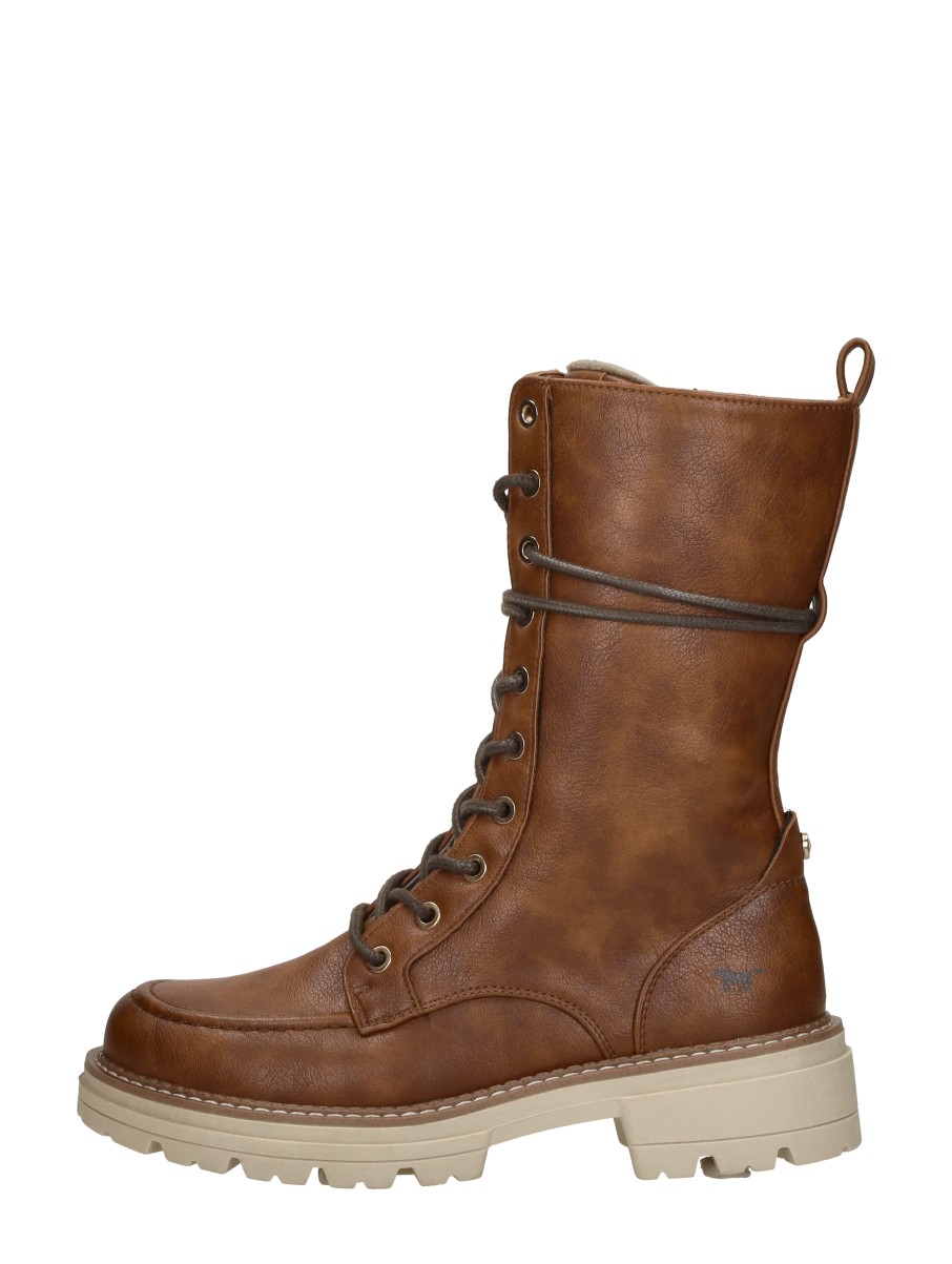 Mustang Veterschoenen Hoog – Cognac