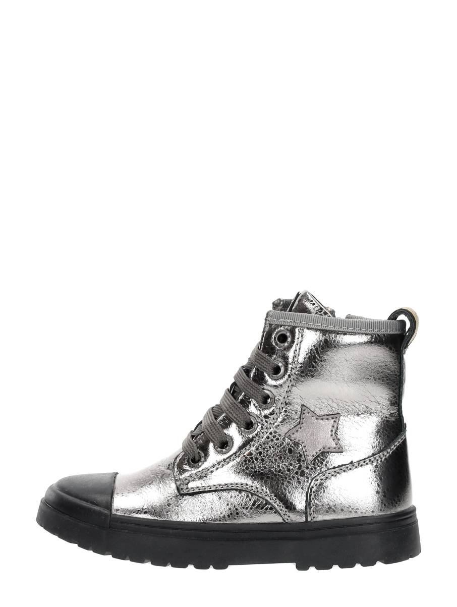Shoesme Veterschoen Hoog Zilver – Zilverkleur